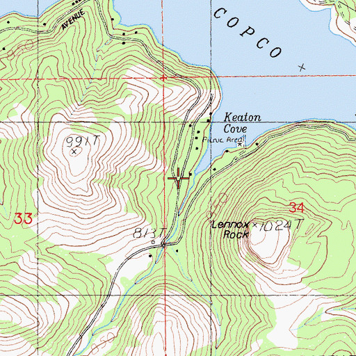 Topographic Map of Indian Creek, CA