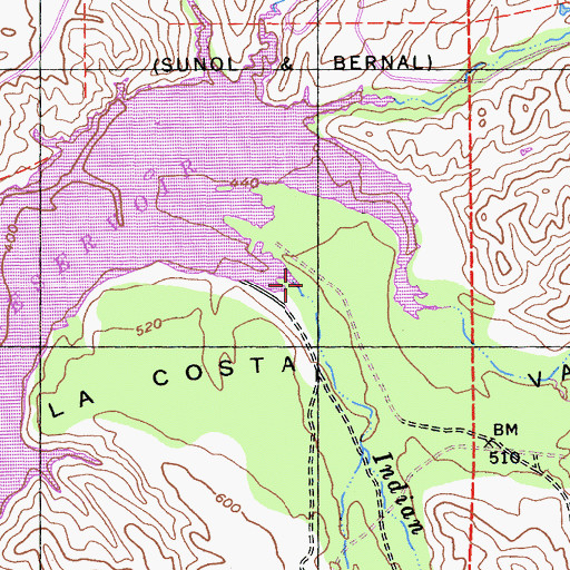 Topographic Map of Indian Creek, CA