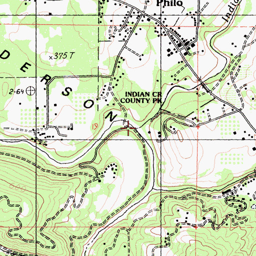Topographic Map of Indian Creek, CA