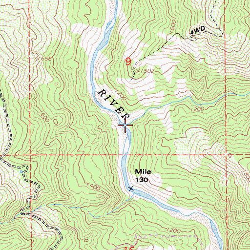 Topographic Map of Indian Creek, CA