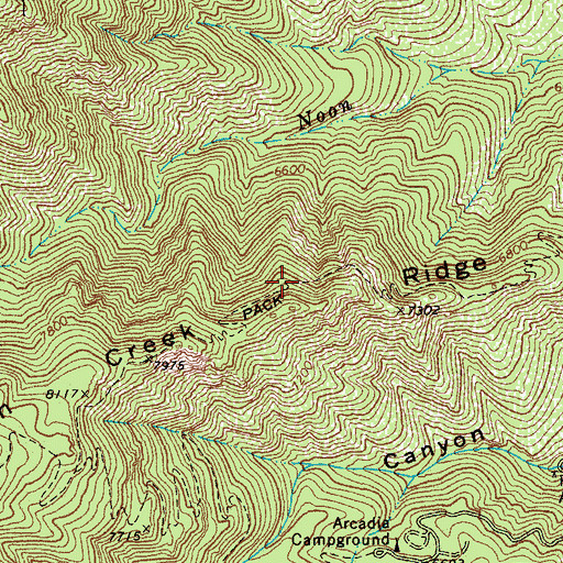 Topographic Map of Noon Creek Trail, AZ