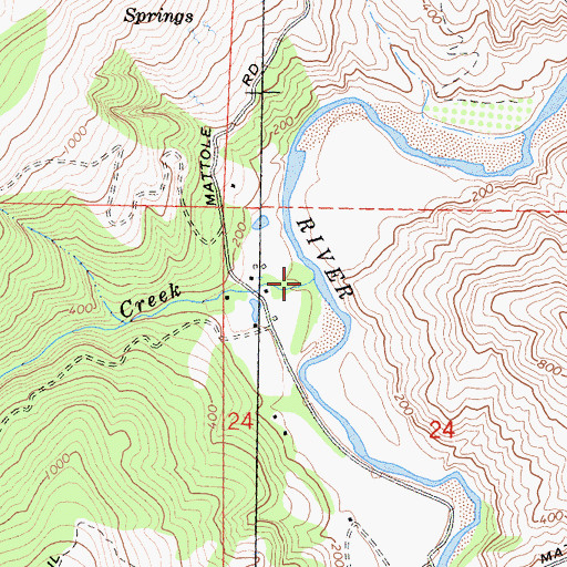 Topographic Map of Indian Creek, CA