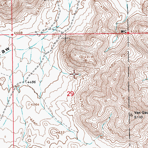 Topographic Map of Oak Canyon Tank, AZ