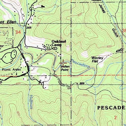 Topographic Map of Indian Point, CA