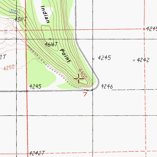 Topographic Map of Indian Point, CA