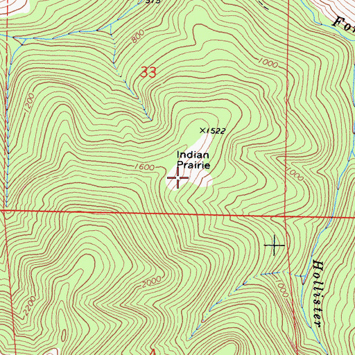 Topographic Map of Indian Prairie, CA