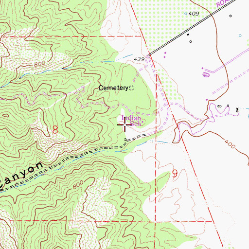 Topographic Map of Indian School, CA