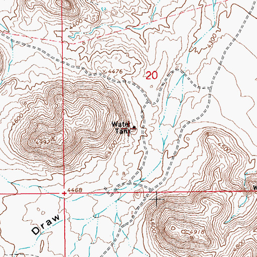 Topographic Map of Oak Draw Water Well, AZ