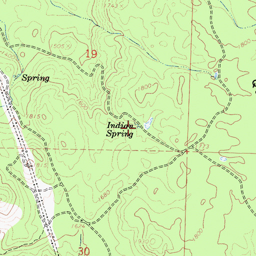 Topographic Map of Indian Spring, CA