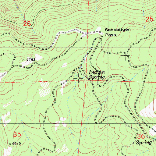Topographic Map of Indian Spring, CA