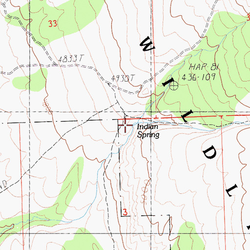 Topographic Map of Indian Spring, CA