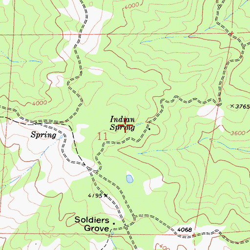Topographic Map of Indian Spring, CA