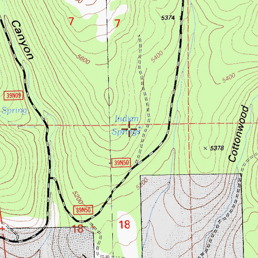 Topographic Map of Indian Springs, CA
