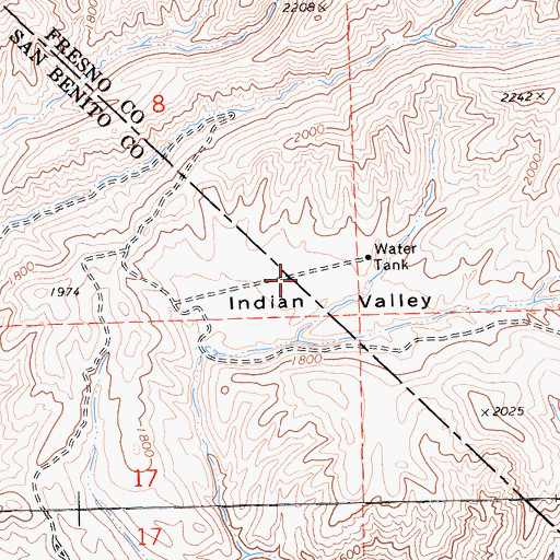Topographic Map of Indian Valley, CA