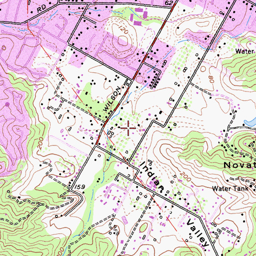 Topographic Map of Indian Valley, CA