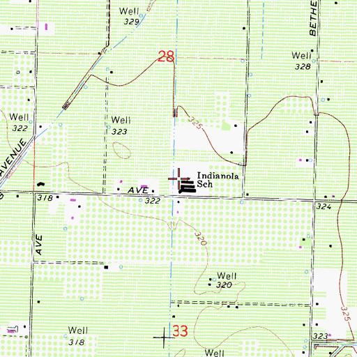 Topographic Map of Indianola Elementary School, CA