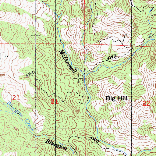 Topographic Map of Ingalls Creek, CA