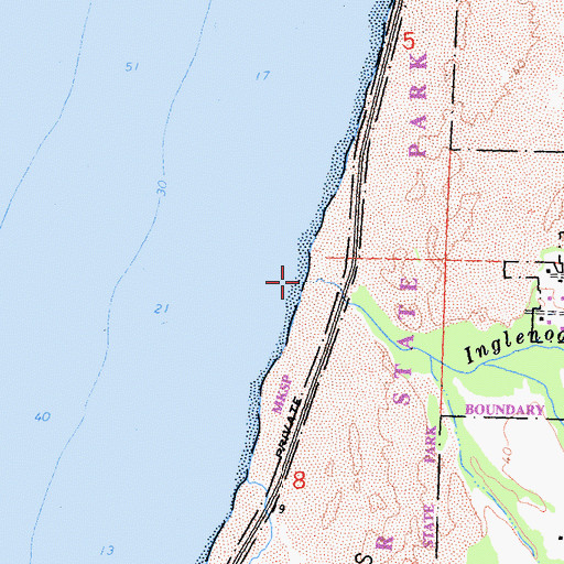 Topographic Map of Inglenook Creek, CA