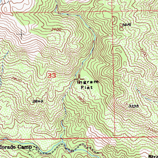 Topographic Map of Ingram Flat, CA