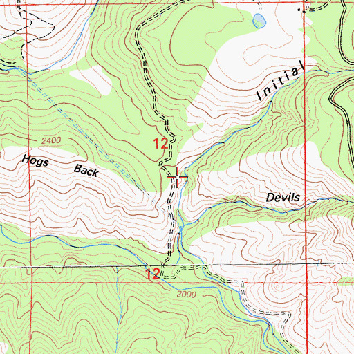 Topographic Map of Initial Gulch, CA