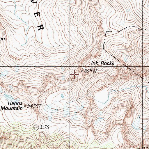 Topographic Map of Ink Rocks, CA