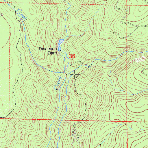 Topographic Map of Inskip Creek, CA