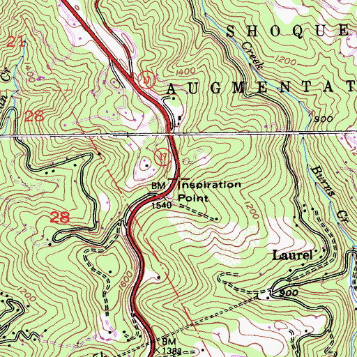 Topographic Map of Inspiration Point, CA