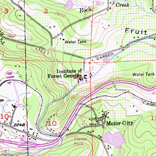 Topographic Map of Institute of Forest Genetics, CA