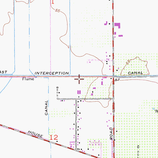 Topographic Map of East Interception Canal, CA
