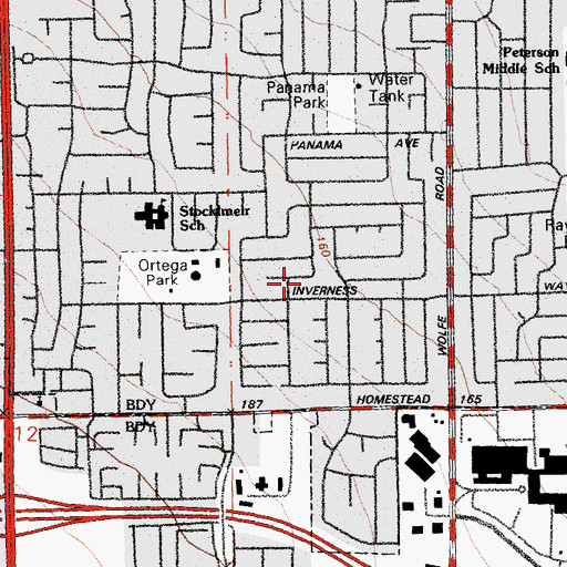 Topographic Map of Inverness School, CA
