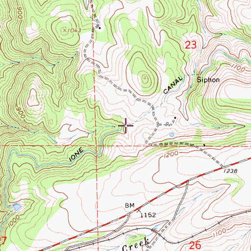 Topographic Map of Ione Canal, CA