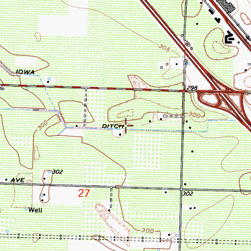 Topographic Map of Iowa Ditch, CA