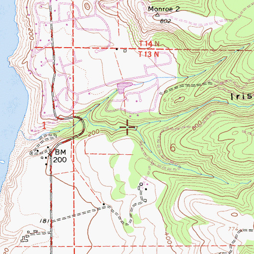 Topographic Map of Irish Gulch, CA