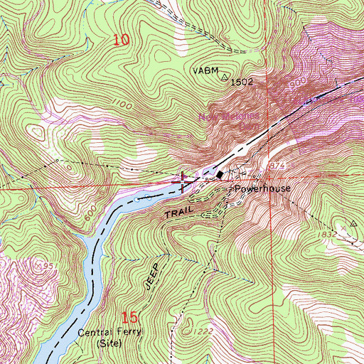 Topographic Map of Iron Canyon, CA