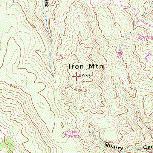 Topographic Map of Iron Mountain, CA