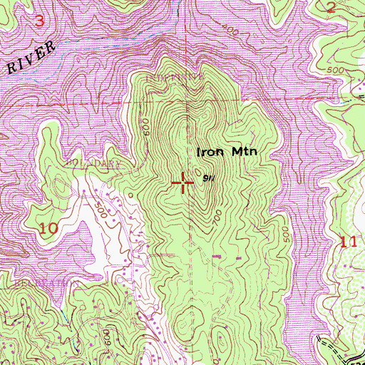 Topographic Map of Iron Mountain, CA