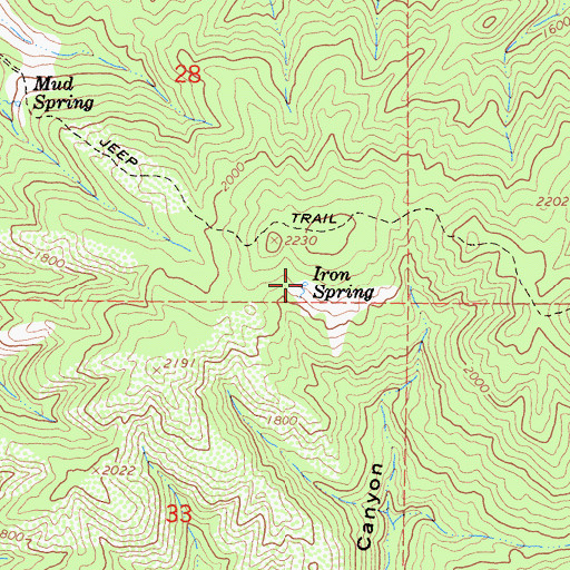 Topographic Map of Iron Spring, CA