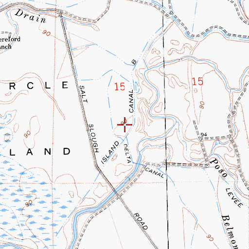 Topographic Map of Island Canal B, CA