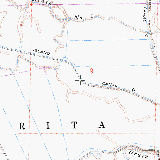 Topographic Map of Island Canal D, CA