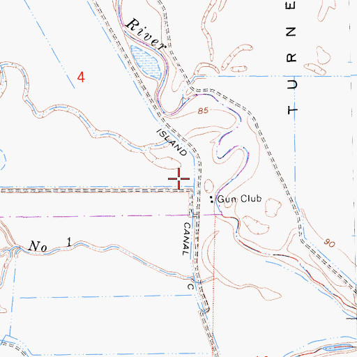 Topographic Map of Island Canal C, CA