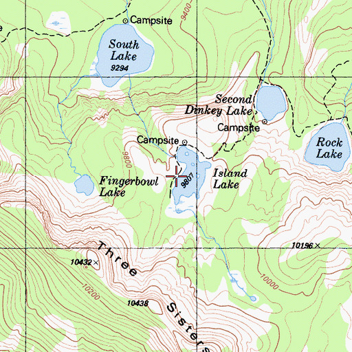 Topographic Map of Island Lake, CA