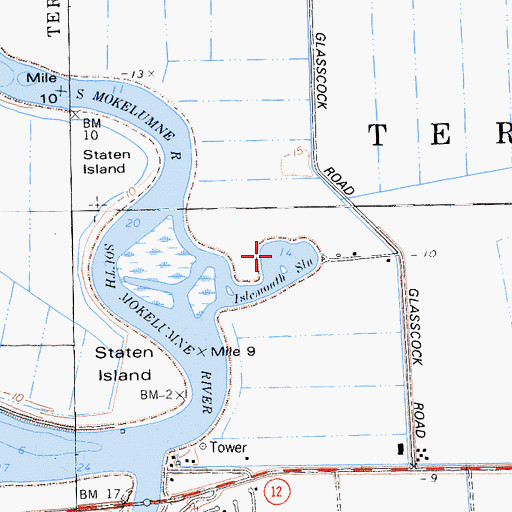 Topographic Map of Islemouth Slough, CA