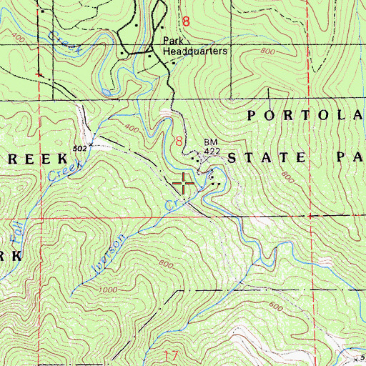 Topographic Map of Iverson Creek, CA