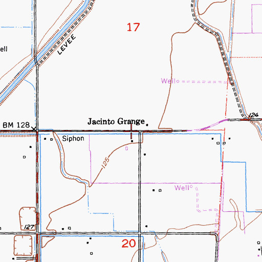 Topographic Map of Jacinto Grange, CA