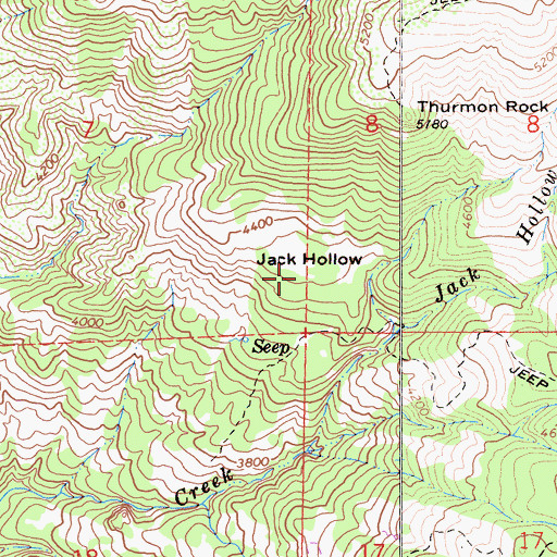 Topographic Map of Jack Hollow, CA