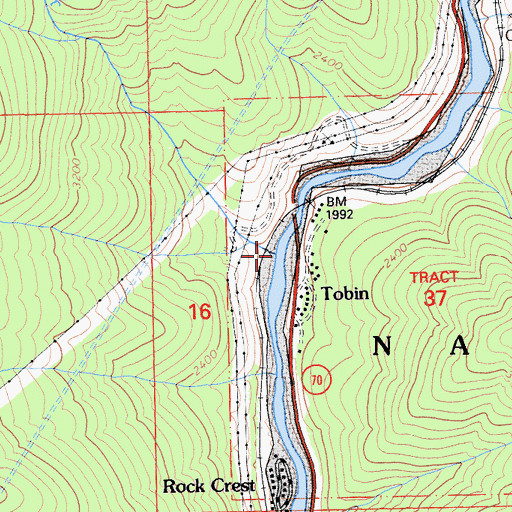 Topographic Map of Jackass Creek, CA