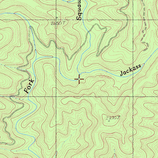 Topographic Map of Jackass Creek, CA
