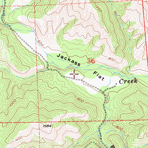 Topographic Map of Jackass Flat, CA