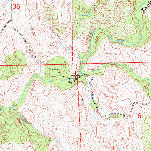 Topographic Map of Jackass Gulch, CA