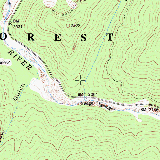 Topographic Map of Jackass Gulch, CA